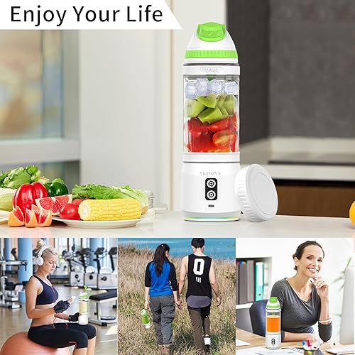 Miniatura 6 de Licuadora portátil con mezcla portátil de 24 onzas, sin BPA, licuadora de una sola porción de 300 W para licuadora portátil para batidos y licuados,