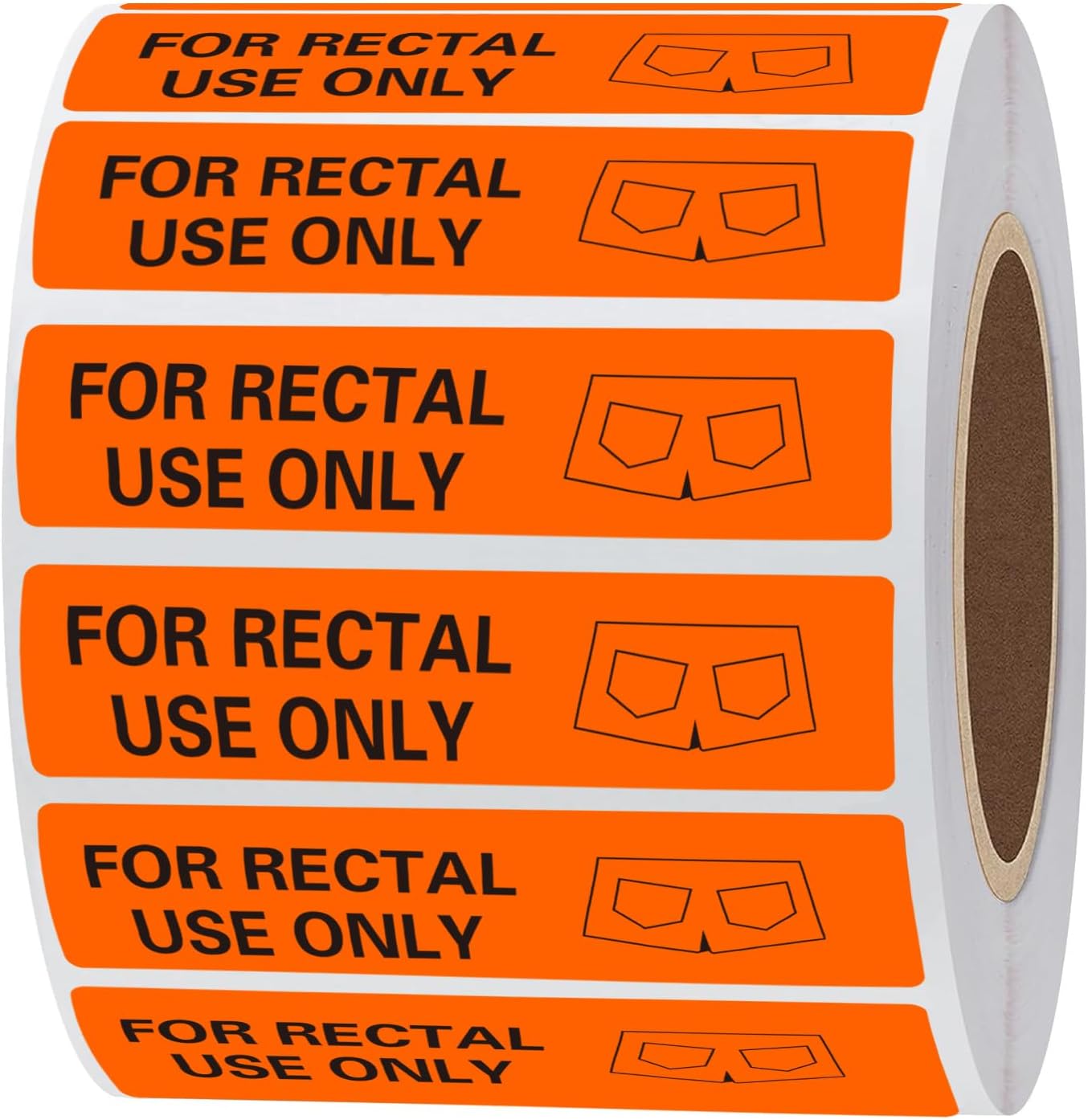 Starboling for Rectal Use Only Sticker,1.5" x 0.375"Fluorescent Orange red Stickers Self-Adhesive 600 Labels Per Roll