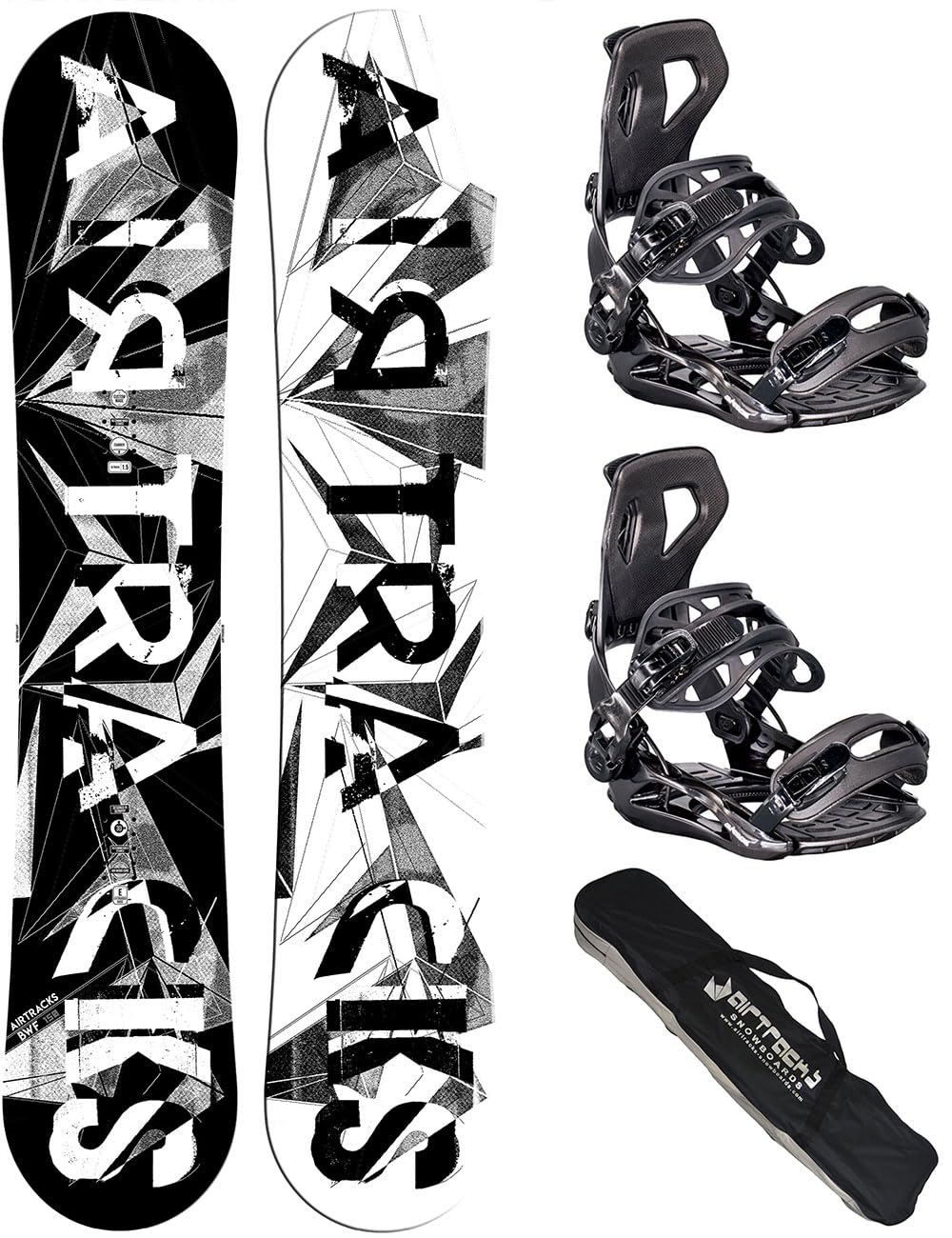 Airtracks Snowboard Set Tavola BWF Extra Wide Uomo + Attacchi Star o Master + Sacca Nuovi 155 159 165 168 171 cm