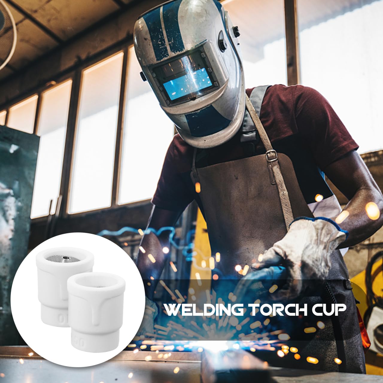 Healvian Tasse En Céramique Tig 2 Pièces Buse Tig Ceramique 10 Accessoire Soudure Pour Torche De Soudage À L'Arc Sous Argon Résistante À La Chaleur Pour Aviation Automobile Machines