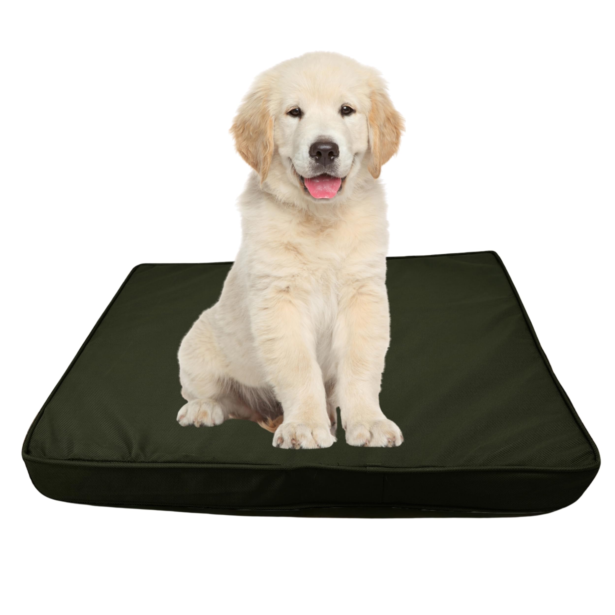 DURAFOAM® Waterproof Dog Bed - Orthopaedic Crate Mattress Dog Bed Non-Skid Flat Pet Bed for Dogs - Wipe Clean Hygiene Material - Green - 48 x 30 x 2.5 inch (122 x 75 x 6.35cm)