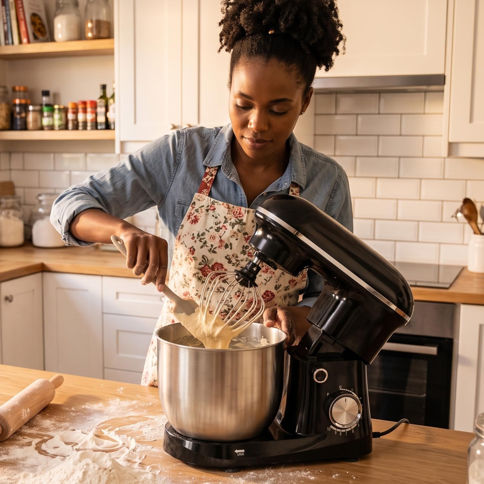 OLIXIS 4.2 Qt Stand Mixer, 10-Speed Tilt-Head Electric Mixer for Baking view 7