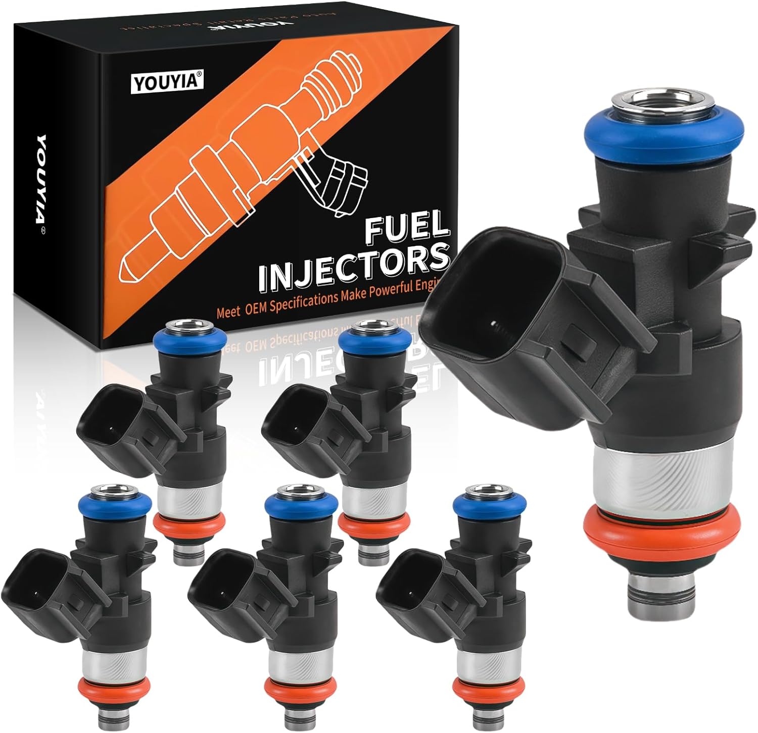 0280158233 Fuel Injectors 6pcs Compatible with Jeep Grand Cherokee Wrangler Chrysler Compatible with Volkswagen Compatible with Dodge Challenger Avenger Journey,Ram Replaces 0280158233