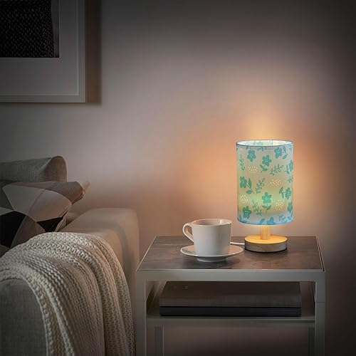 Miniatura 6 de Desk Lamp Small Lamp Cylinder Blue Flower Cute Scandinavian Night Light for Kids Bar