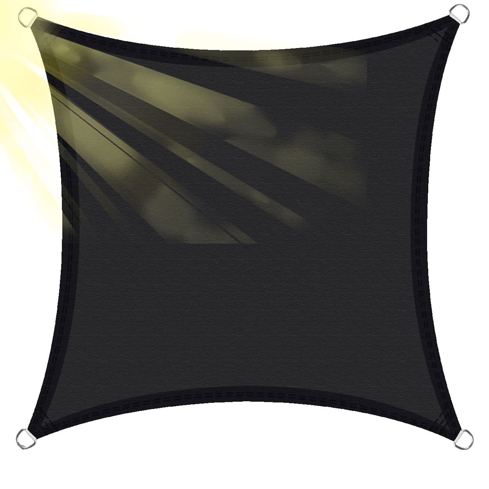 Voile d'ombrage rectangulaire noire 3x5 m pour repas de fête et terrasse