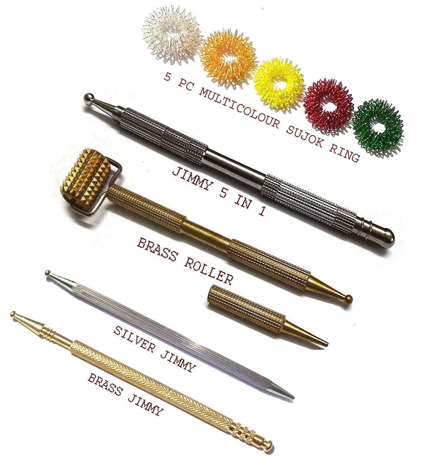 Sujok Acupressure Probe Jimmy Multipurpose Set Diagnostic and Rings