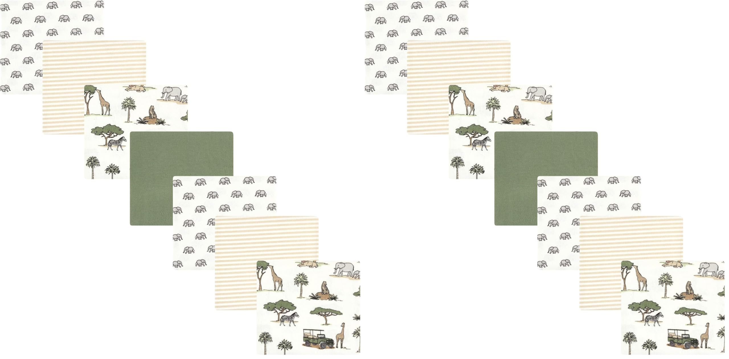 Hudson Baby Unisex Baby Cotton Flannel Receiving Blankets Bundle, Going On Safari, One Size (Pack of 2)