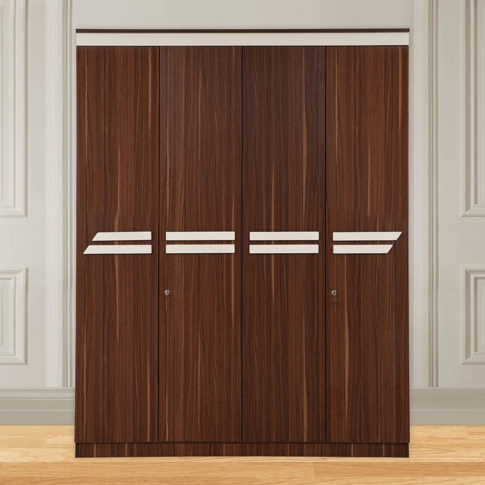 Evok Pristina 4Door Wardrobe (Walnut) Amazon.in Home & Kitchen