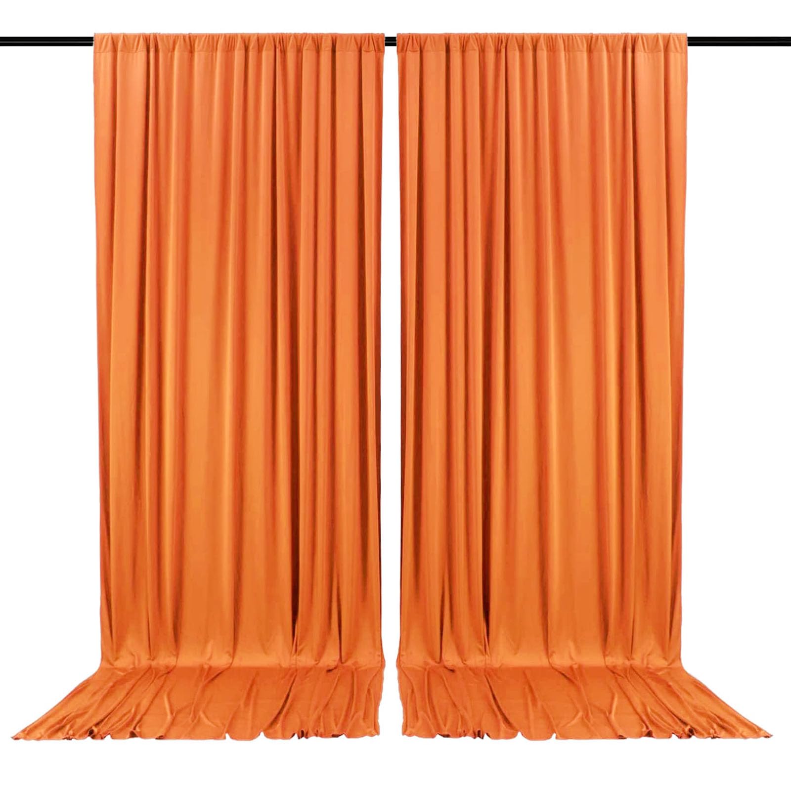 2 Panels Deep Orange Backdrop Curtain, 10 x 7 Feet Background Curtains for Parties, Weddings, Baby Showers, Bachelorette Halloween, Christmas Birthday