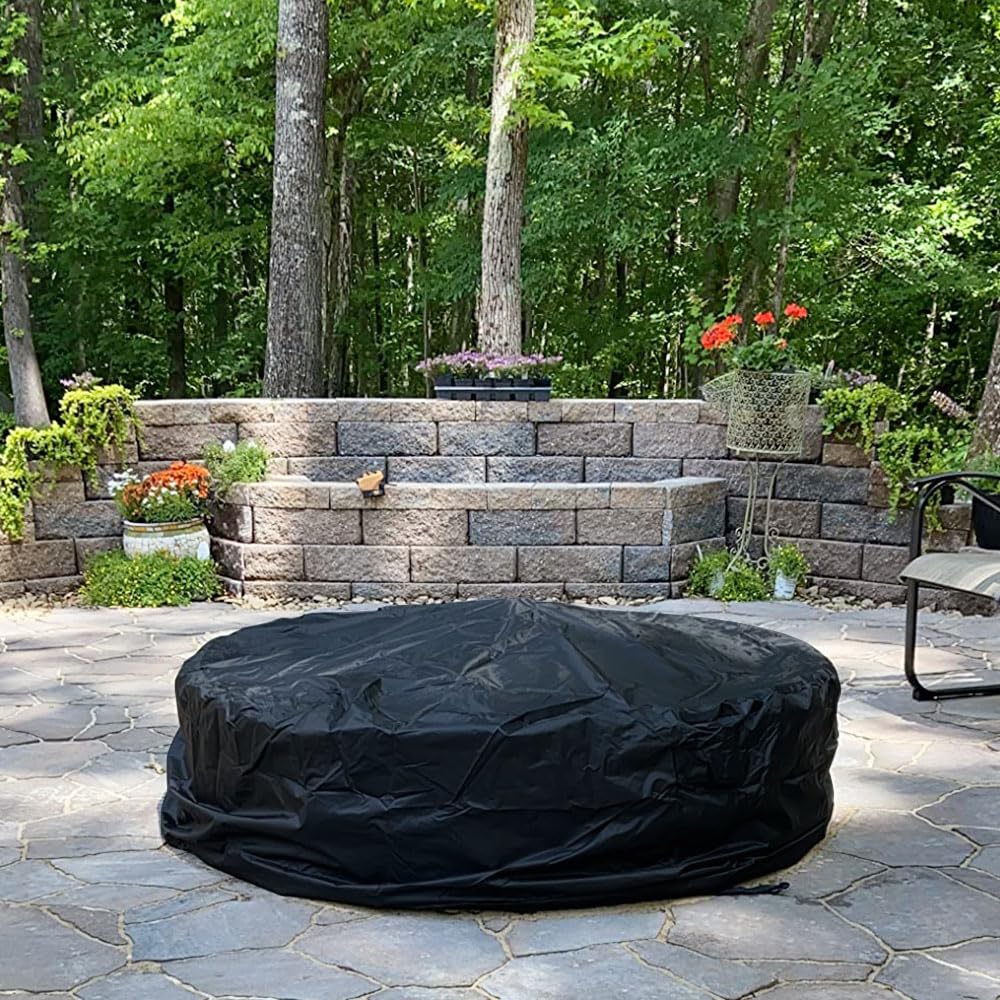 66 Inch Outdoor Built In Fire Pit Cover for In Ground Stone Firepit Waterproof Heavy Duty Large Round Concrete Fire Pit Covers-image-21