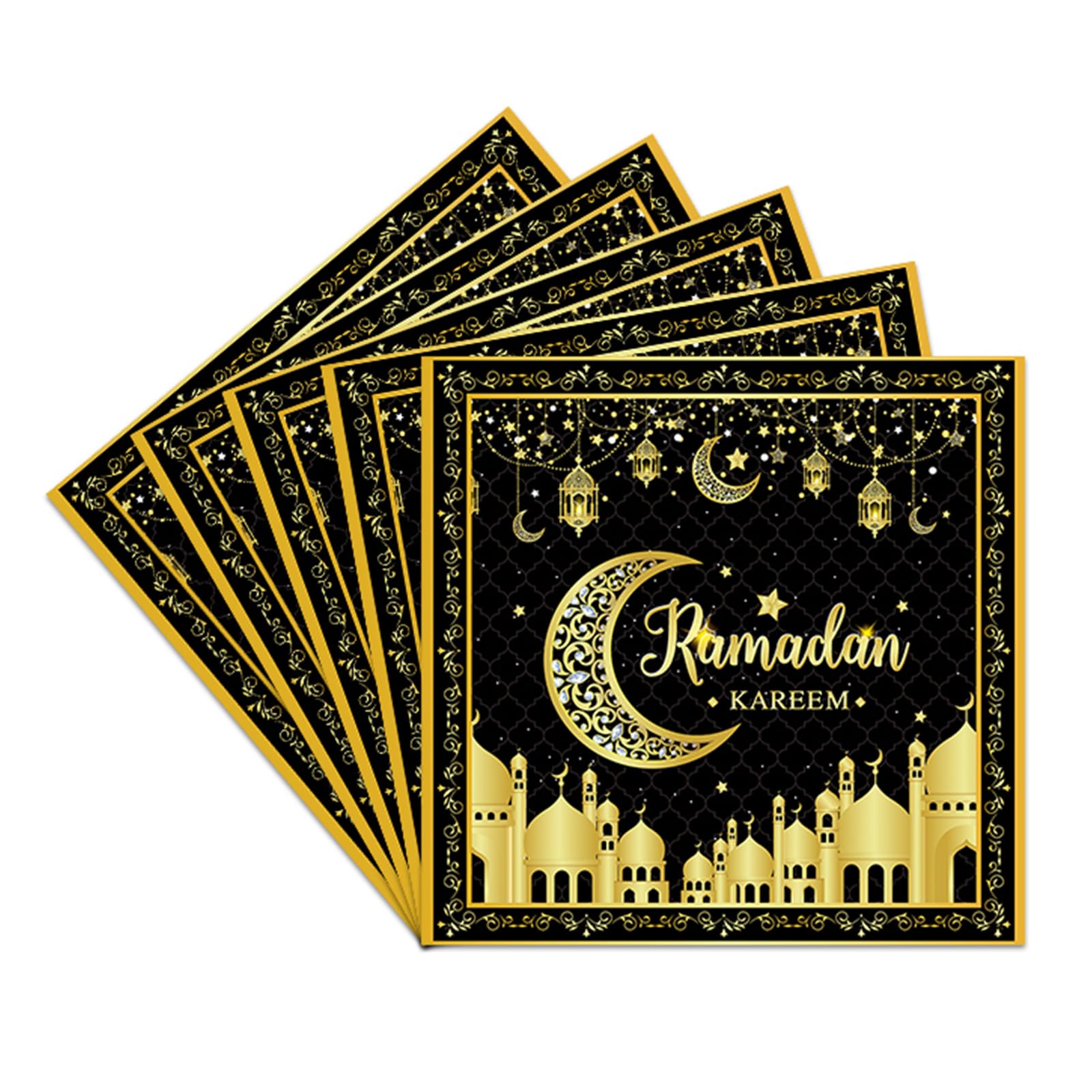 Decoration Nouvel An Chinois Décoration De Table Pour L'Aïd - Nappe Bleue, Serviettes, Plateaux - Lot De 37 Pièces Kit Fête Musulmane Bleu