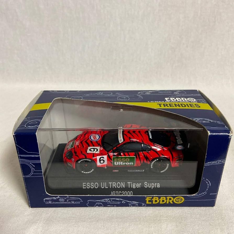 ミニカー EBBRO ESSO ULTRON Tiger Supra 1:43 1/43 Ebbro ESSO Ultra Tiger Toyota Supra JGTC 2000 car #6