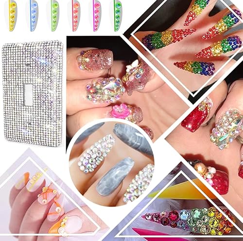 Sunfairy 33000Pcs 3 4 5Mm Jelly Ab Resin Non Hot Fix Rhinestones Flatback Crystals Strass Glitters Stone For Diy Decoration Round Shape Rhinestones Crafts Nail Face Art Shoes Diamond Painting (V13) #TOP6
