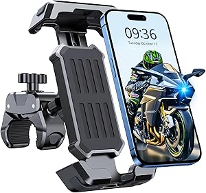 Support Téléphone Moto,Etanche Support Telephone Velo,360°Support Smartphone Moto Scooter Avec
