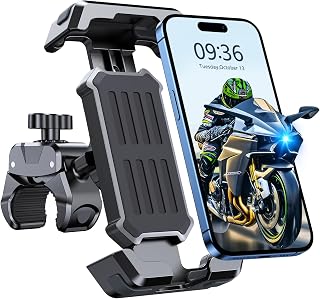 CIRYCASE Bicycle Phone Holder, [Ultimate Anti-Vibration] Motorcycle Phone Holder, 360° Rotatable & Upgraded Steering Clamp, Bicycle Phone Mount for ATV/Scooter, Compatible with 4.7-6.8" Phones
