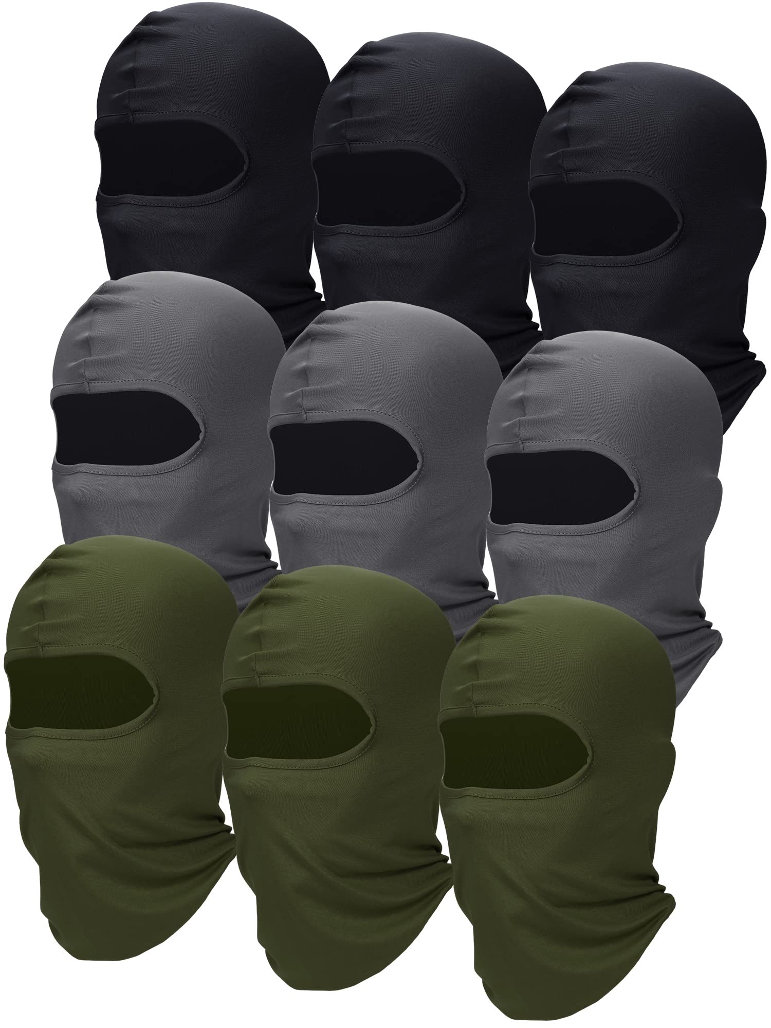 SATINIOR 9 Pcs Ski Mask for Men Full Face Cover UV Sun Protection Cooling Balaclava Neck Gaiter Clothing