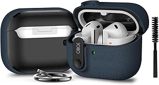 Oboe Aegis Case 'Compatible with' Samsung Galaxy Buds 3 &amp; 3 Pro (2024) Case with Secure Lock Clip &amp; Keyring (Peacock Blue)...