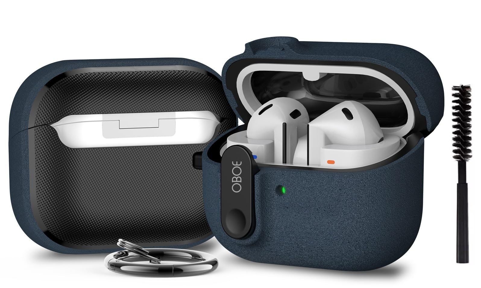 Oboe Aegis Case 'Compatible with' Samsung Galaxy Buds 3 & 3 Pro (2024) Case with Secure Lock Clip & Keyring (Peacock Blue) [Buds & ChargingCase NOT Included]-image-46