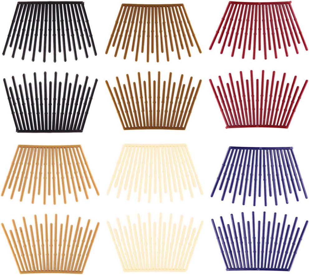 6 Pairs Interlocking Hair Combs Double Side Comb Hair Jaw Clamps Hair Clips Ponytail Holder Hair Styling Accessories for Women Ladies Girls (Mixed Color)