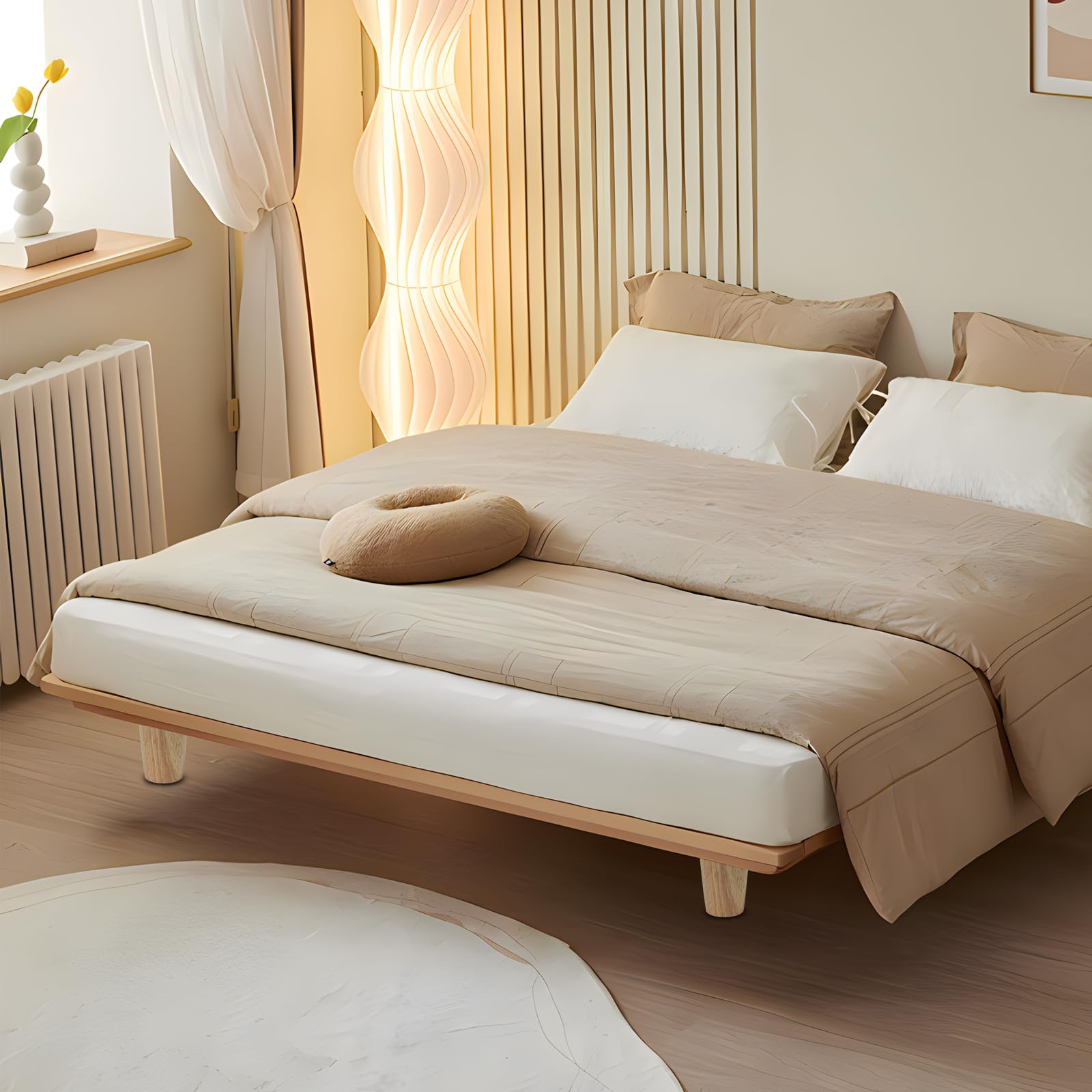 4 Pezzi 15cm Piedini per Mobili in Legno Massello Rovere Gambe per Mobili Coniche Piedi per Mobili con Piastra di Montaggio e Viti per Divano, Tavolo, Letto, Armadio, Mobile TV