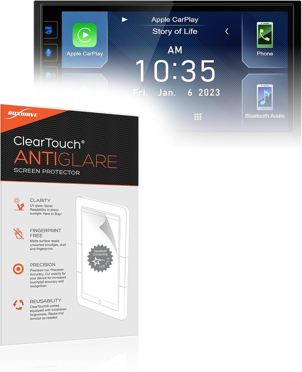 BoxWave Screen Protector Compatible with JVC KW-M788BH - ClearTouch Anti-Glare (2-Pack), Anti-Fingerprint Matte Film Skin