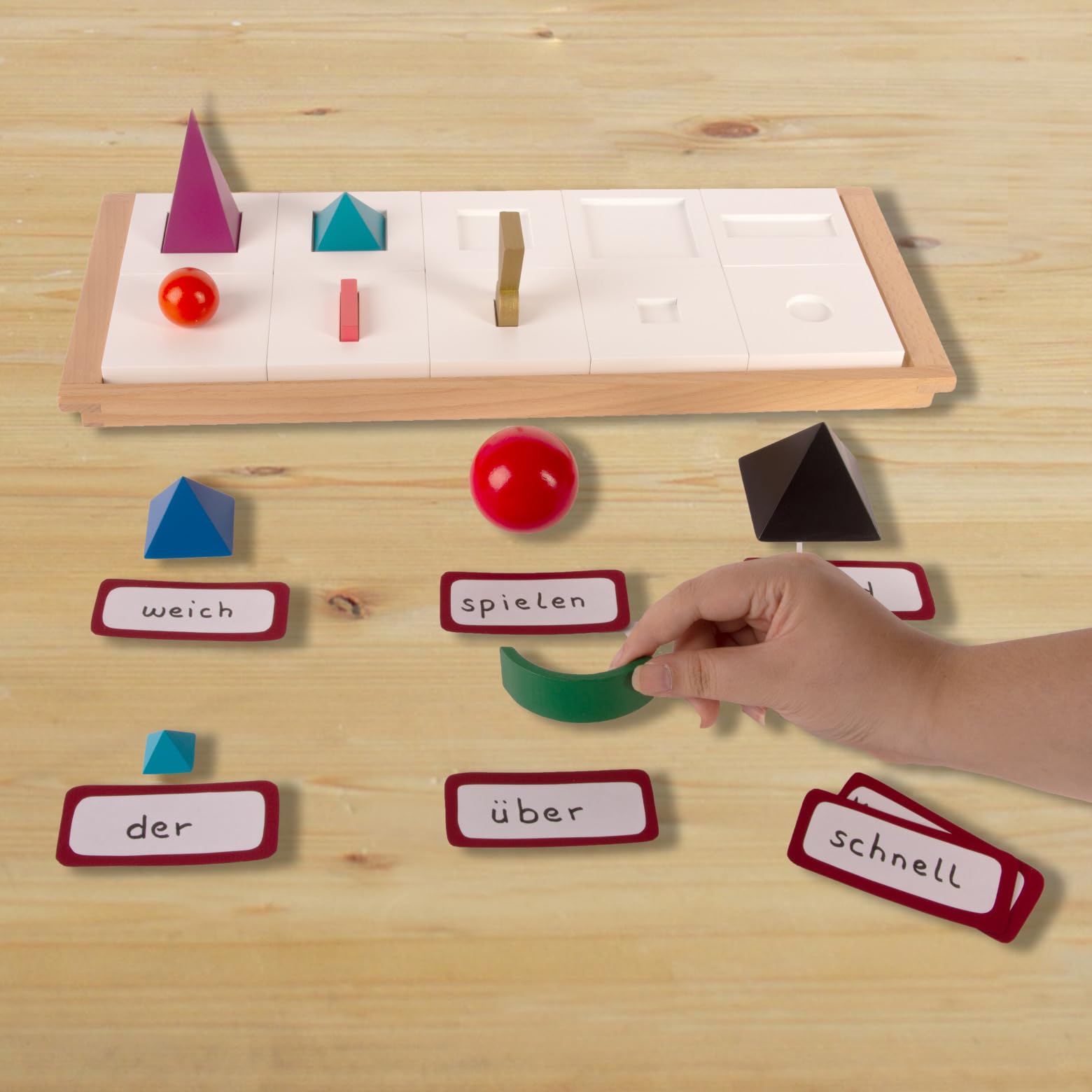 Montessori Wortartensymbole 3D-Wortartenkörper | zum Lernen der wichtigsten Wortarten
