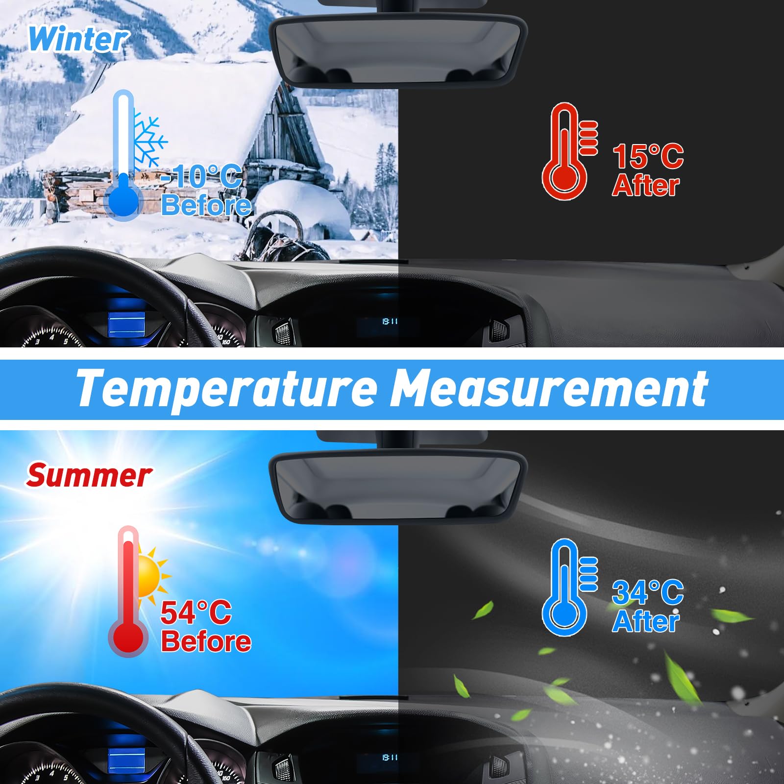 Couverture Pare Brise Avant Voiture,Protege Pare Brise Givre,Protection pare brise hiver,Bâche voiture Anti Neige Anti Glace UV Soleil Protection Repliable Universelle pour Voiture SUV(177 x141x109cm)
