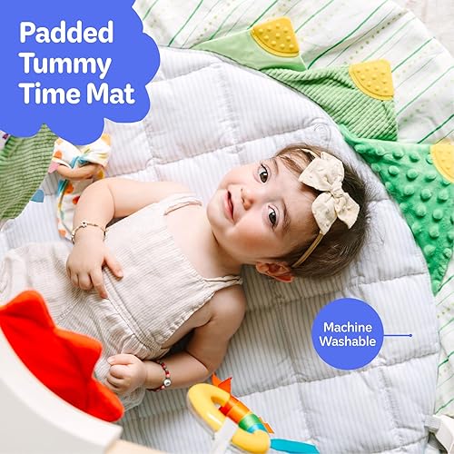 Miniatura 5 de Move2Play Gimnasio de juego para bebés, tapete de actividad suave con juguetes sensoriales, música, espejo y soporte para el tiempo boca abajo,
