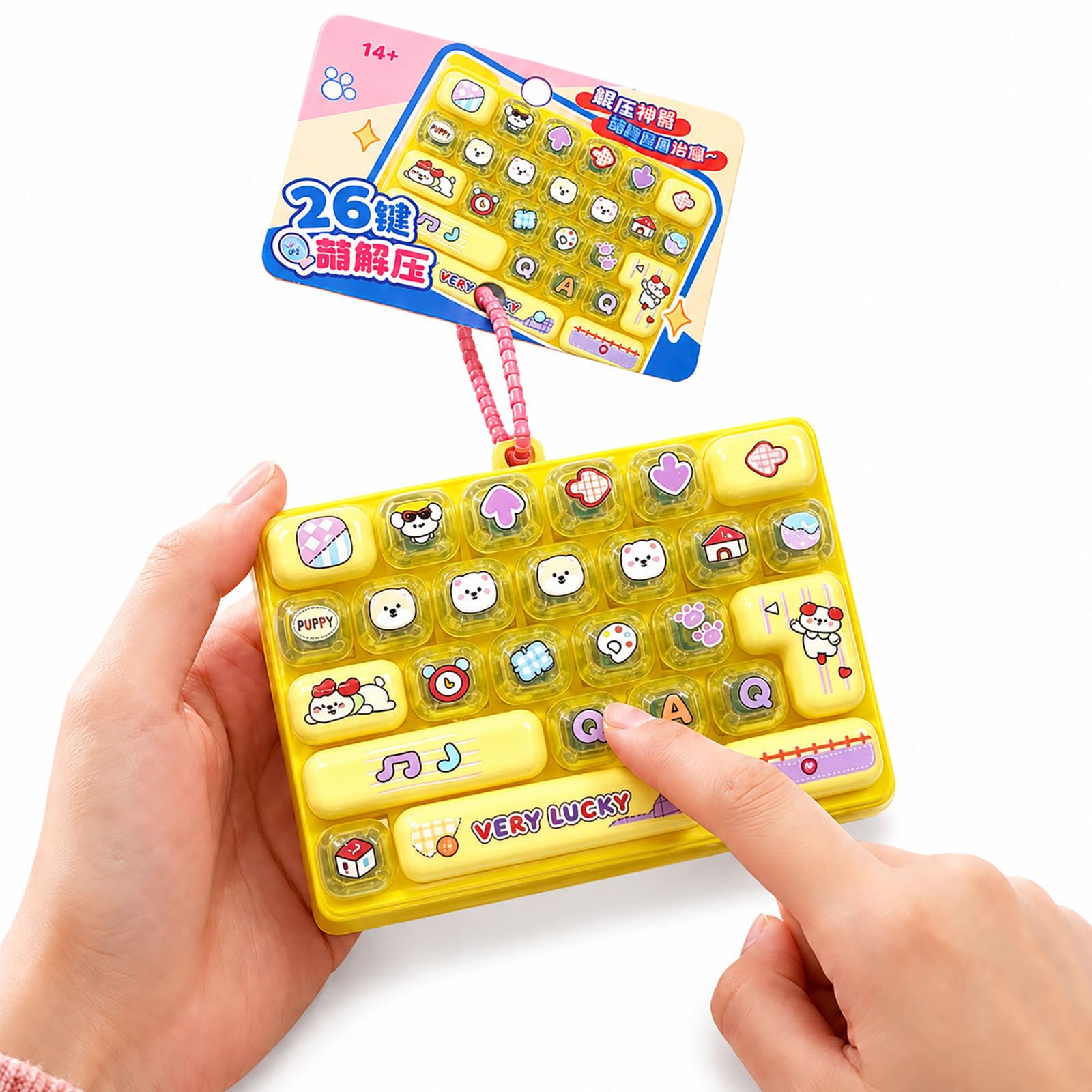 26-Key Keyboard Fidget Toy, Keyboard Fidget Toy Clicker (O)