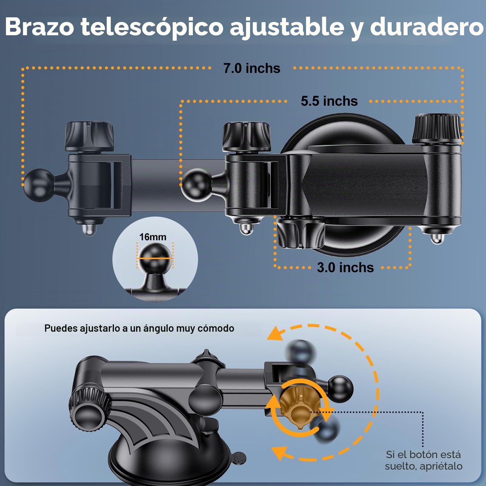 OHLPRO Soporte Tablet Coche, Rotación de 360 Grados Soporte iPad Salpicadero y Parabrisas, Ventosa Soporte Tablet para iPad/iPad Mini iPhone, Smartphones y Tablets 5-13" para Coche, Pared, Escritorio