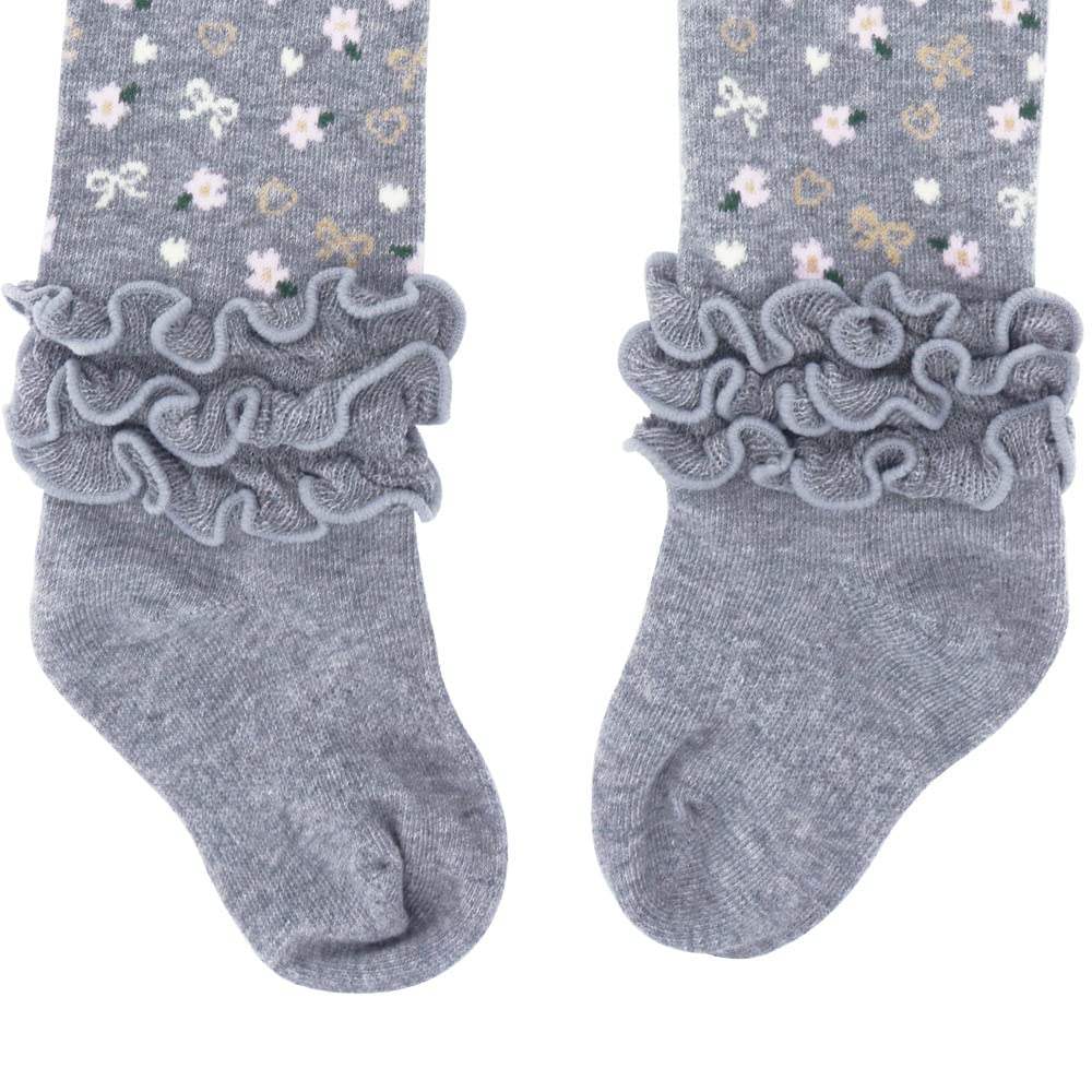 Carino Collant con Floreale Volant Frilly Trim per Bambina Bimba Neonata Calze Collant Principessa Leggings Calzini Calzamaglia Cotone per 0-4 Anni