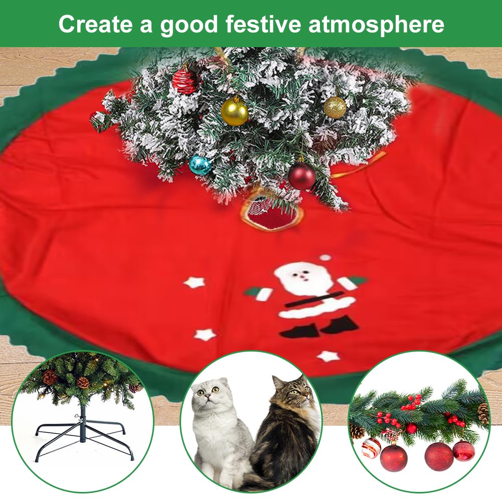 KARELLS Falda de árbol de Navidad, Alfombra para árbol de Navidad, 90 CM Falda Arbol Navidad, Cubierta de Base de árbol de Navidad, Rojo Alfombra Base de Árbol de Navidad, Base arbol Navidad