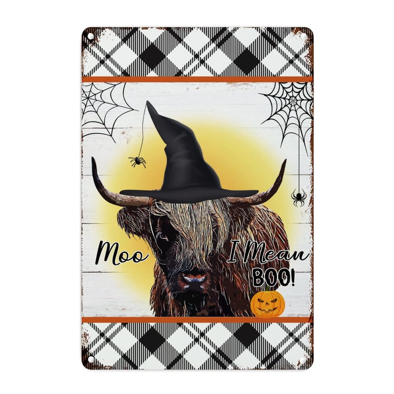 Plaque de métal rétro Halloween sorcière pour habiller un mur