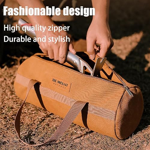 Miniatura 6 de Bolsa de estacas para tienda de campaña, doble capa gruesa, bolsa de almacenamiento de accesorios de tienda de campaña, bolsa de herramientas de