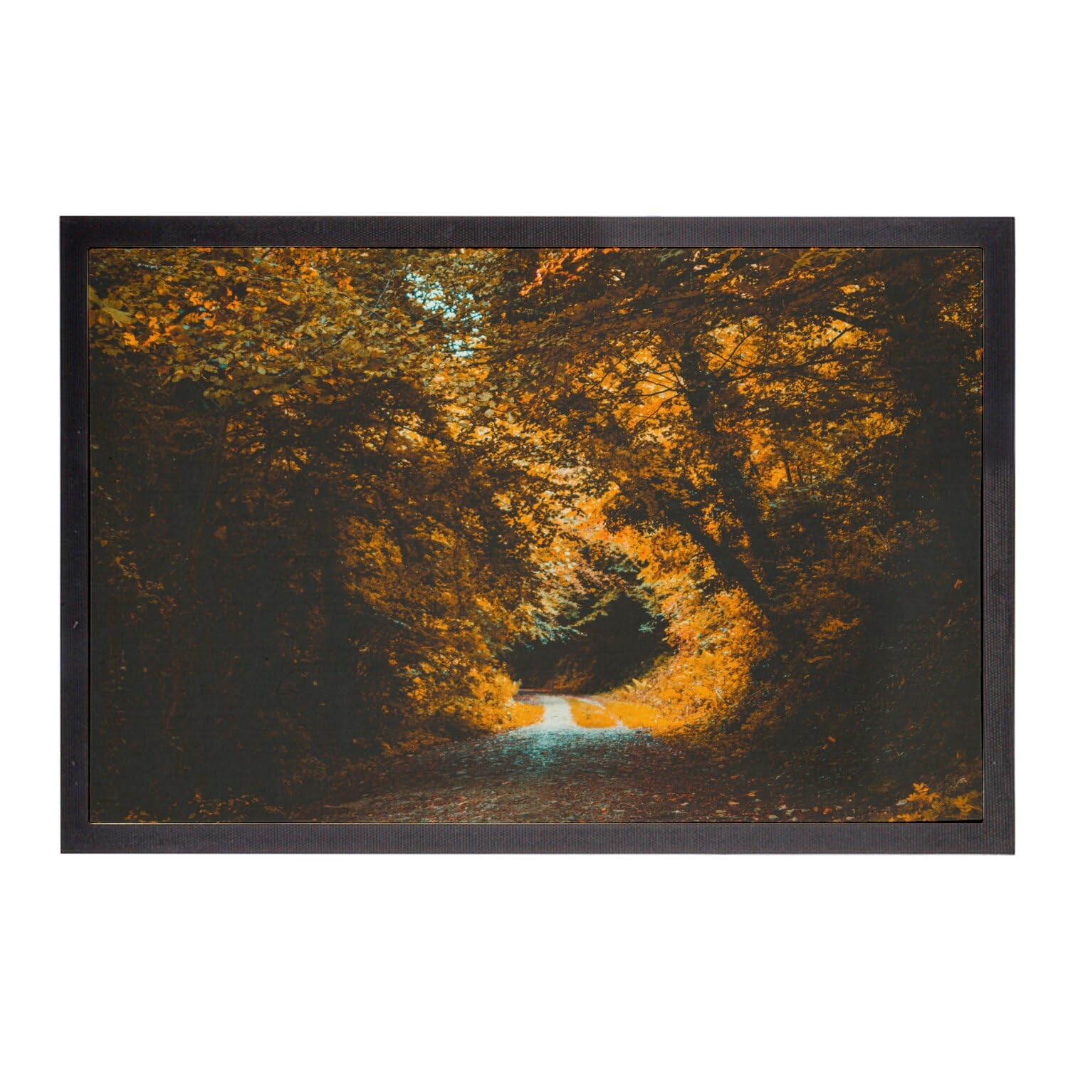 Paillasson Route Traverse Forêt d'automne | Tapis d'entrée rectangulaire en taille 60x40cm