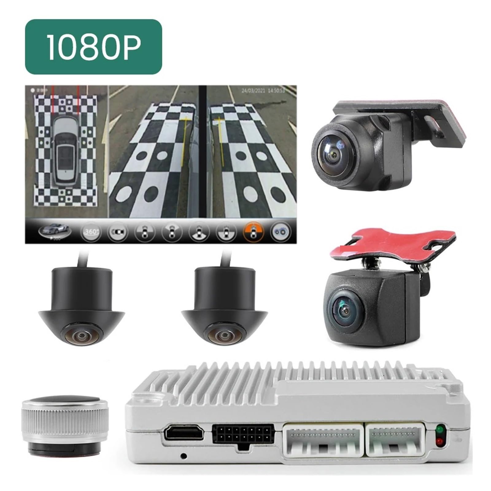 Rückfahrkamera Auto 3D 1080P Auto Multi-Winkel Kamera Super 360 Panorama DVR SVM Bird Eye Surround View Parksystem AHD VGA