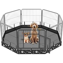 Dog Playpen Bottom Pad Fits for 24 Inch 8 Panels Metal Exercise Pet Playpen, Dog Crate Pad Puppy Playpen Pad, Elastic Band Connections.Note Playpen Not Included -Black
