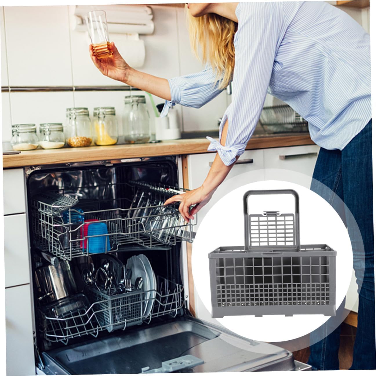 Universal Dishwasher Cutlery Rack Tableware Draining Basket ABS