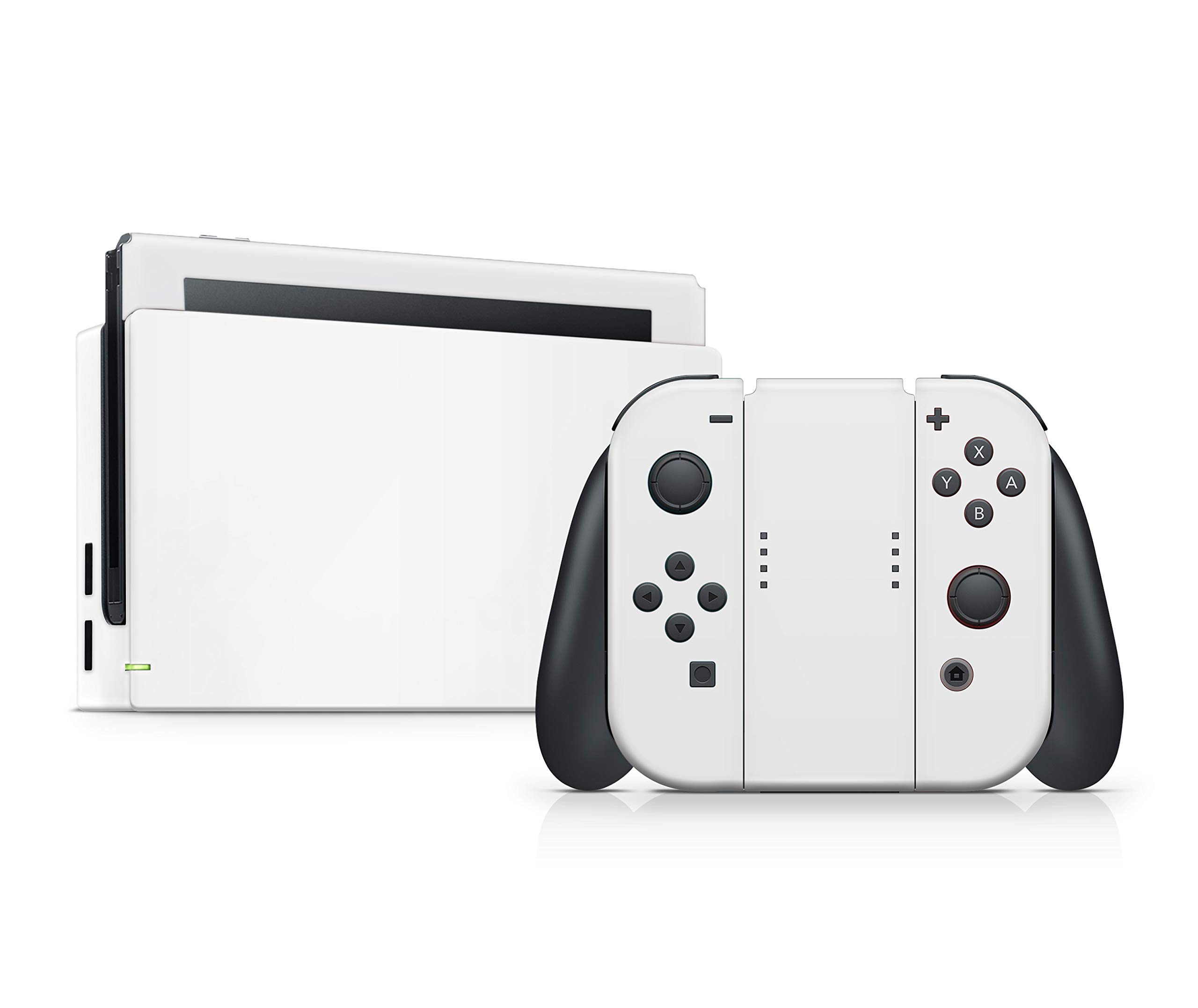 GiZmoZ n gadgetZ Skin autocollant en vinyle compatible avec console Nintendo Switch + 1 jeu de coques pour manette Blanc