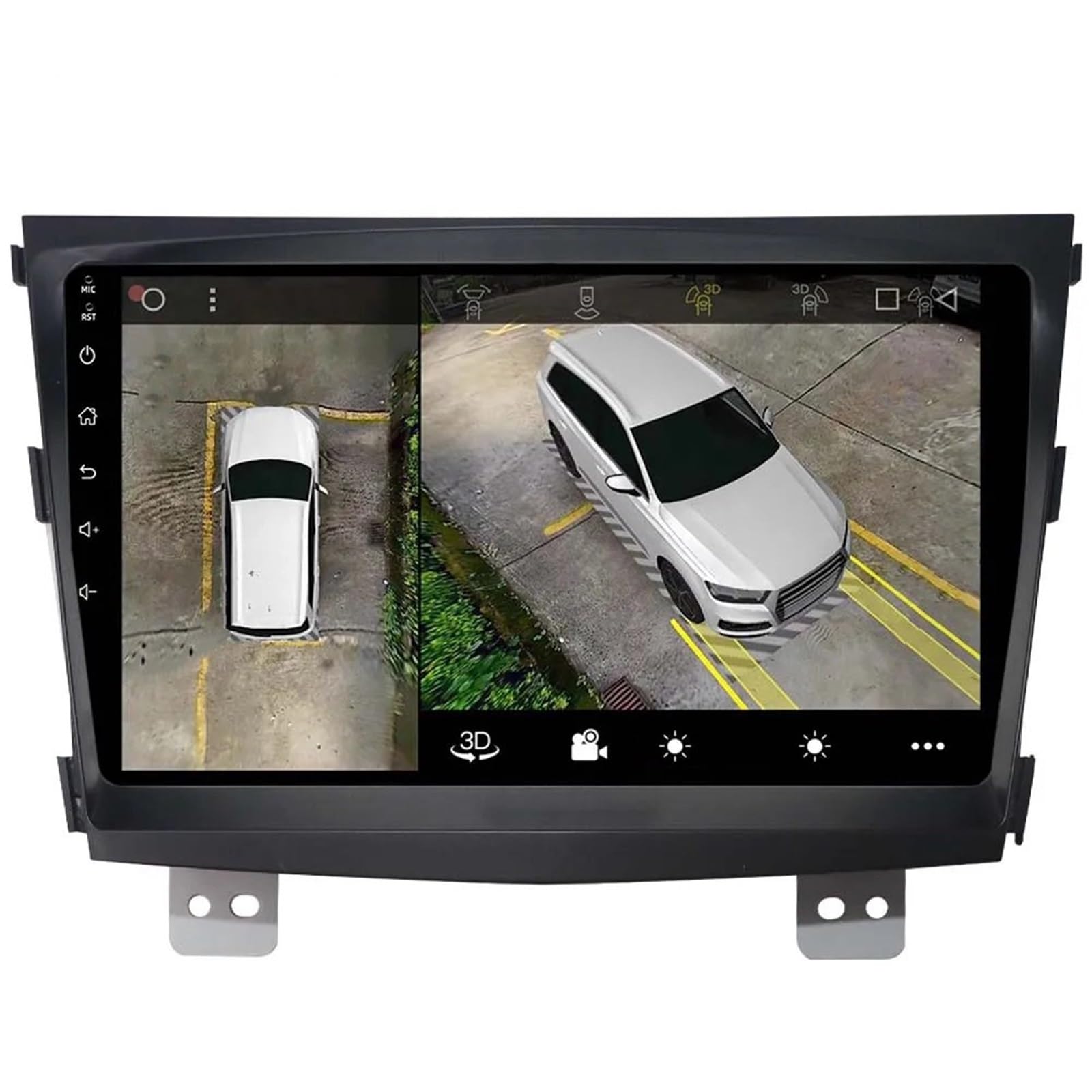 Autoradio Rahmen,Zestaw zaślepek radiowych Zestaw adaptera do dekodera radia samochodowego z Androidem, do montażu na desce rozdzielczej, pasujący do Mahindra XUV300(Full Set A)
