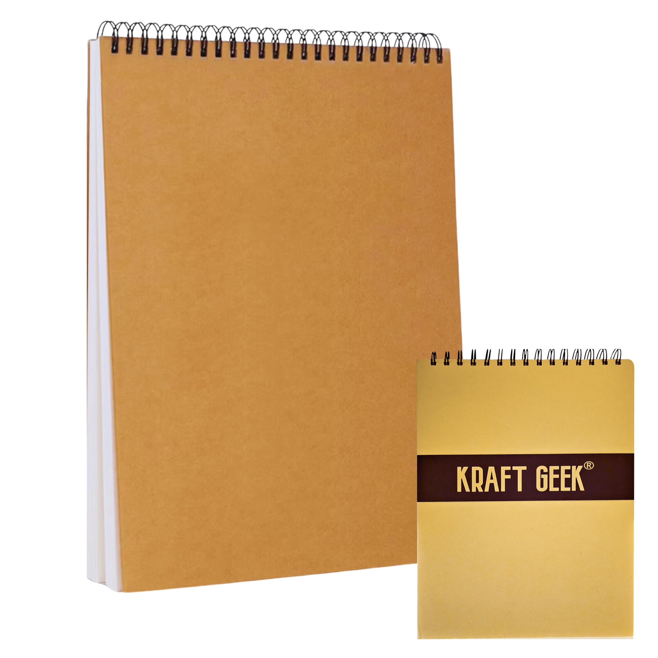 KRAFT GEEK A4 Sketchbook 160gsm 60 Sheets Sketch Pad for Artists, Watercolour, Painting, Drawing