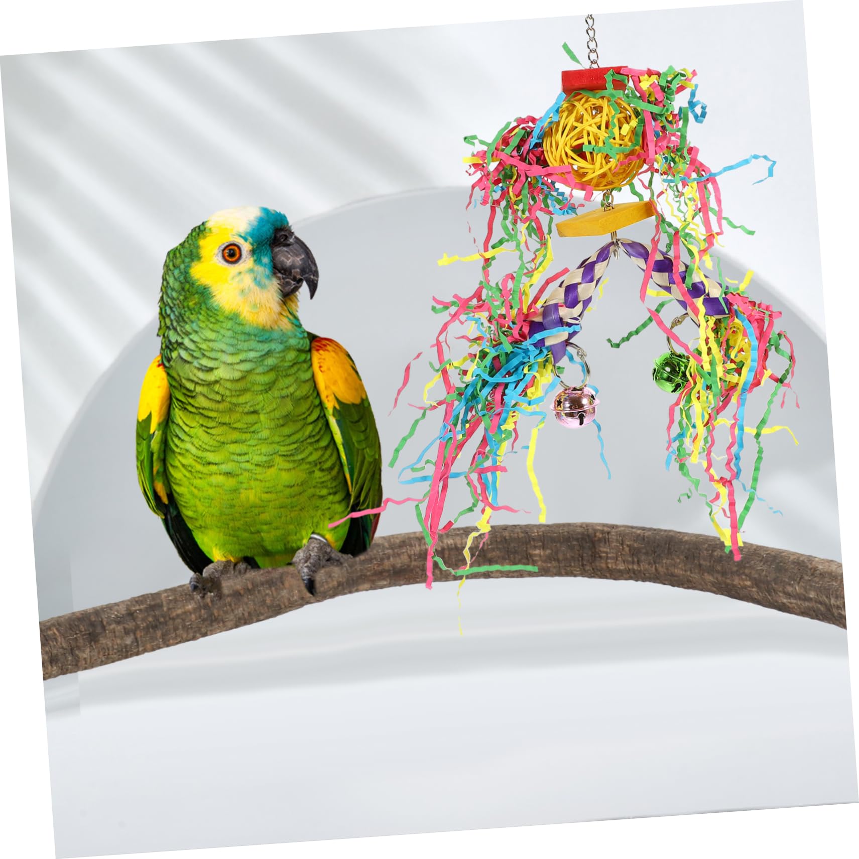 Beavorty 2ensembles Jouets Suspendus à Mastiquer pour Oiseaux Accessoires De Tube Tressé pour Perruches Et Perroquets pour Éviter Ennui Et Oiseaux