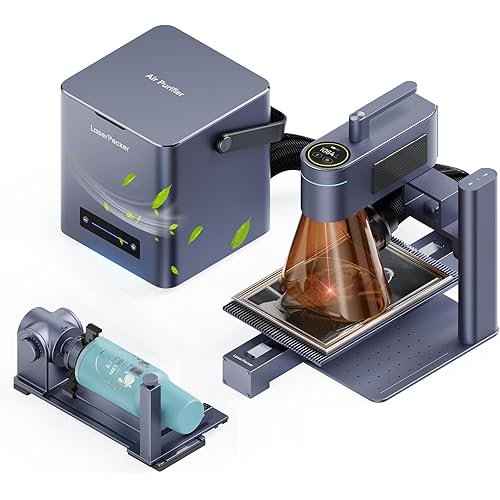 LaserPecker LP4 (Ultimate), 10W Diode + 2W IR Dual Laser Engraver Machine 4000mm/s Ultra Fast Speed Handheld Laser Engraving & Cutting Machine - with Air Purifier + Slide Extension + Rotary Extension