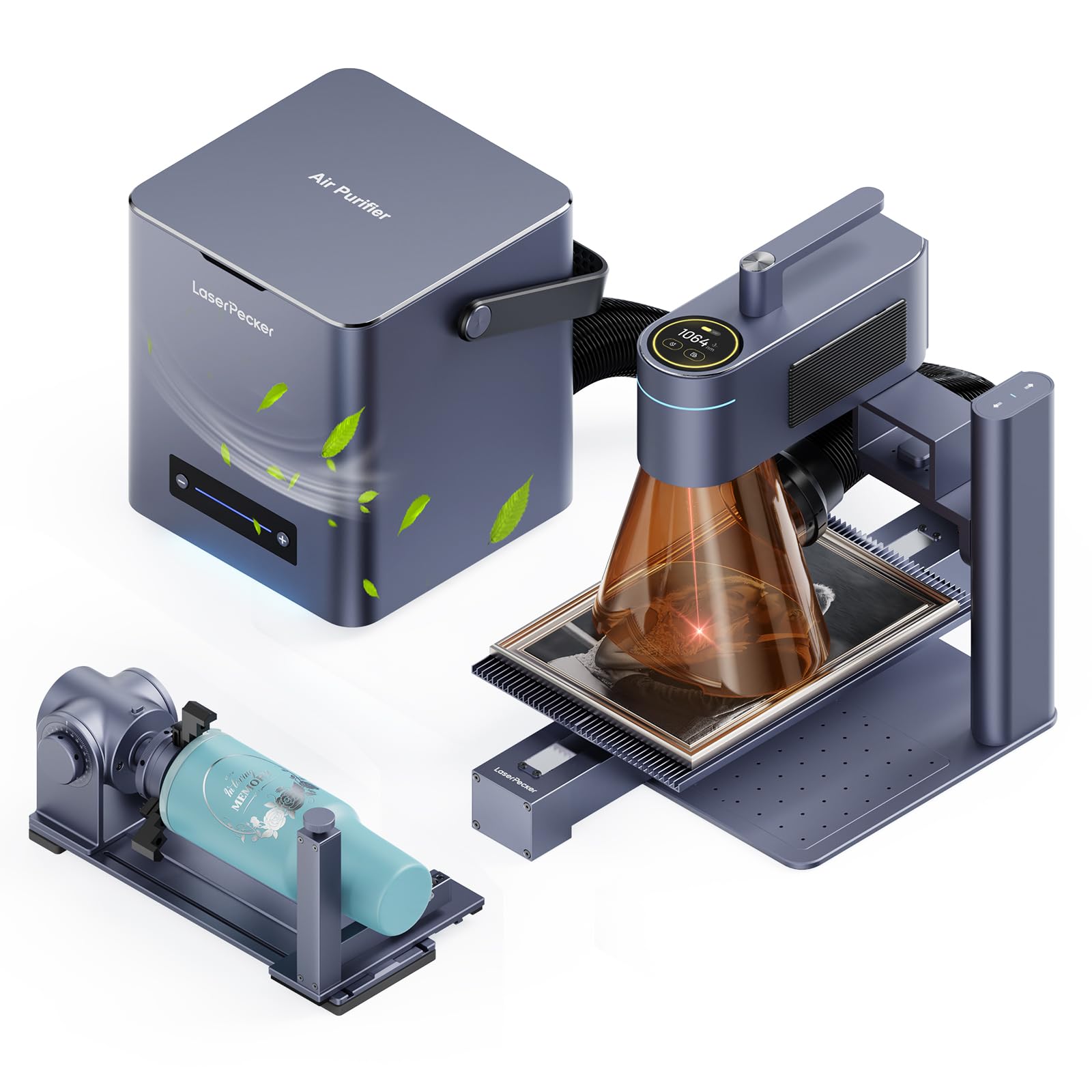 LaserPecker 4 レーザー彫刻機 家庭用 青色レーザーと赤外線レーザー Amazon | LaserPecker 4 レーザー彫刻機 DIY家庭用·業務用 青色