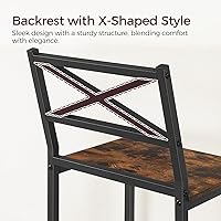 Vista 9 de Bar Stools, Set of 2 Bar Chairs with Backrest and Footrest, 26" Tall Counter Bar Stools, Kitchen Breakfast Bar Chairs, Easy Assembly, for Dining