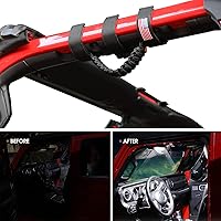 Vista 9 de Asas de agarre de barra de agarre con luz para Jeep Wrangler TJ JK JL YJ Unlimited Rubicon Sahara 2 puertas 4 puertas Jeep Gladiator JT, accesorios