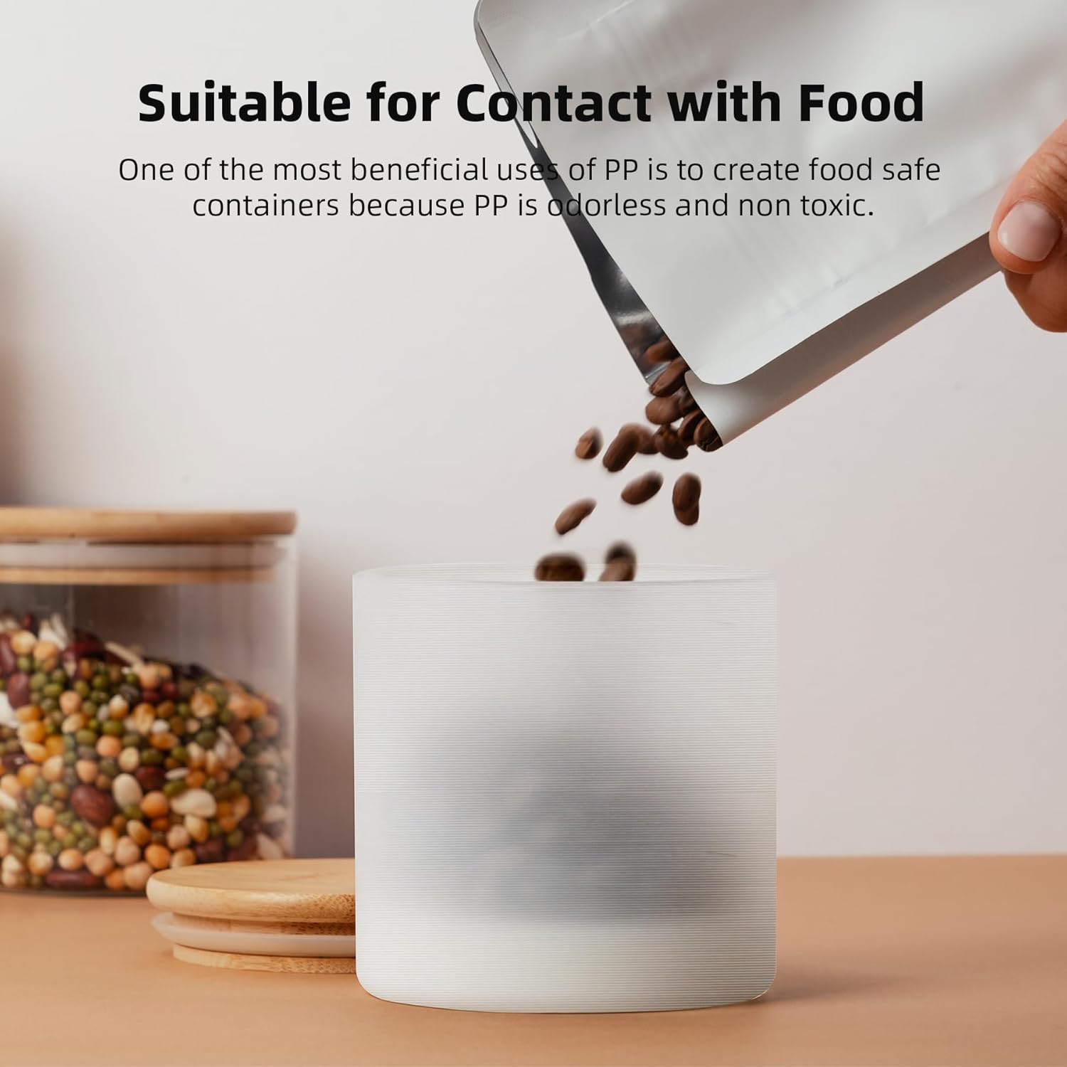 Inslogic PP Filament 1.75mm, Polypropylene 3D Printer Filament ±0.03mm, Semi-Flexible & Ultra Tough, Chemical-Resistant, Food-Contact Safe 3D Printing, 0.8kg Detachable Spool, Natural White