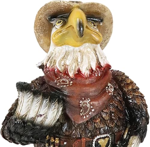 Miniatura 7 de Ebros Gift Country Western Comical Cowboy Eagle Sheriff con bufanda, sombrero y botas, estatuilla rústica de granja, decoración de águilas