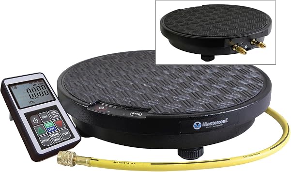 Mastercool 98315-AUT Wireless Refrigerant Charging Scale with Solenoid Valve, 243 lb Capacity HVAC & Automotive A/C Refrigerant Scale with Remote Monitor, Programmable Charging Functions