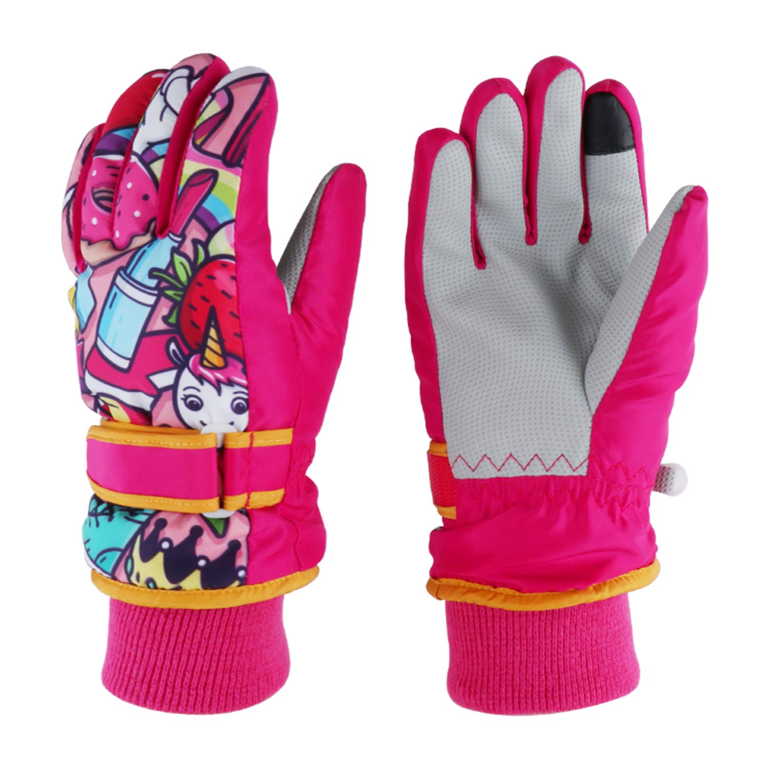 Guantes de esquí para niños y mujeres, impermeables, cálidos, térmicos, para esquí y snowboard - - S (niño 3-5 años)